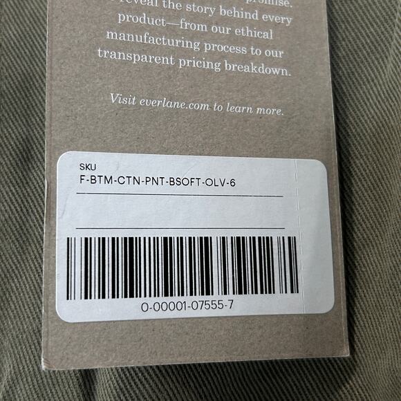 Everlane The Tencel Relaxed Chino Pants Olive Green High Rise Women 6 NWT Pocket - Picture 10 of 12